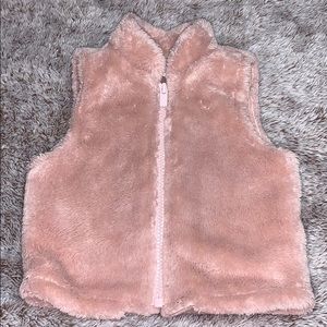 OLD NAVY PINK FAUX FUR VEST